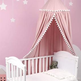 img 4 attached to 👑 Pink Uaugh Crib Canopy: Enhance Your Baby's Bed with a Princess Bed Canopy