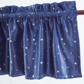 img 2 attached to ZHH Navy Blue Star Pattern Valance Curtain - 54X18 Inches Blackout Cafe Curtain For Elegant Window Dressing, 1 Piece Set
