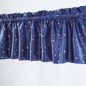 img 1 attached to ZHH Navy Blue Star Pattern Valance Curtain - 54X18 Inches Blackout Cafe Curtain For Elegant Window Dressing, 1 Piece Set