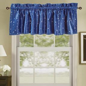 img 4 attached to ZHH Navy Blue Star Pattern Valance Curtain - 54X18 Inches Blackout Cafe Curtain For Elegant Window Dressing, 1 Piece Set