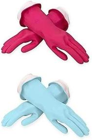 img 1 attached to 🧤 Premium Waterblock Small Gloves 2-Pack in Pink/Blue by Casabella
