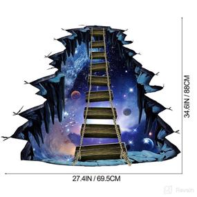 img 3 attached to Enhance Your Space with RW-82002 3D Floor Stickers: Interstellar Space Suspension Bridge Illusion for Kids Bedroom, Living Room, and More!