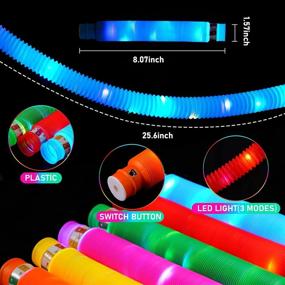 img 3 attached to 24 Pack SCIONE Glow Sticks Party Favors For Kids - Valentines Day Gift, Light Up Pop Tubes Sensory Toy Birthday Return Gift Goodie Bag Stuffer Classroom Prize Stocking Stuffers Glow Party Supply