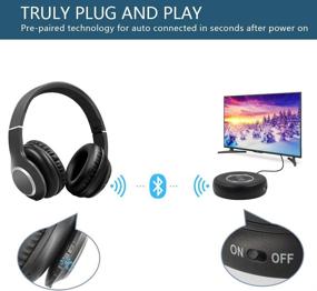 img 1 attached to Golvery Bluetooth 5.0 Transmitter - Wireless Headphones for TV with No Audio Delay, High Volume Over Ear Headset for Seniors, aptX Low Latency Adapter - AUX/RCA Input, Plug n Play