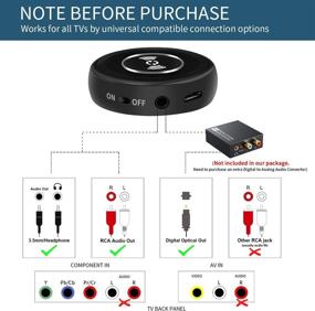 img 3 attached to Golvery Bluetooth 5.0 Transmitter - Wireless Headphones for TV with No Audio Delay, High Volume Over Ear Headset for Seniors, aptX Low Latency Adapter - AUX/RCA Input, Plug n Play