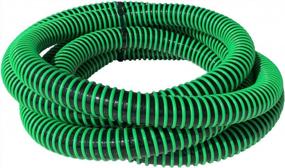 img 1 attached to 20 Ft Heavy Duty EPDM All Weather Suction Hose Assembly With Male X Female NPSM Pinlug Fittings - 1-1/2" Inside Diameter Hose, Black Tube, Lime Green Helix