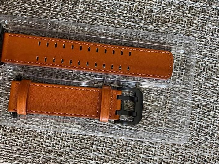 img 1 attached to Premium Genuine Leather Bands For Apple Watch - Compatible With Ultra Series 8 7 6 5 4 3 2 1 SE2 SE In 49Mm 45Mm 44Mm 42Mm Sizes - Stylish Replacement Wristband Strap For Men And Women - Brown/Black review by Detra Carter