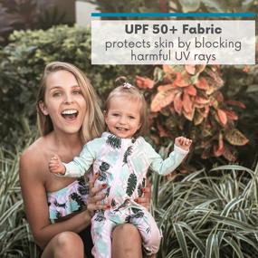 img 2 attached to Girls' Long Sleeve Sunsuit With UPF 50+ Protection - Available In Various Colors By SwimZip