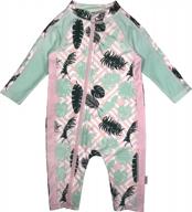 girls' long sleeve sunsuit with upf 50+ protection - available in various colors by swimzip logo