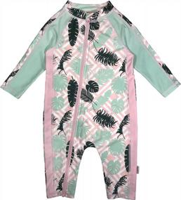 img 4 attached to Girls' Long Sleeve Sunsuit With UPF 50+ Protection - Available In Various Colors By SwimZip