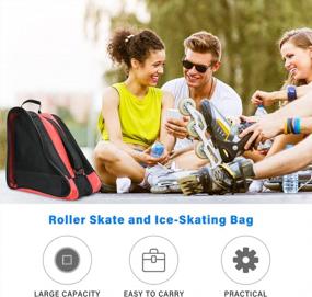 img 3 attached to Roller Skate Bag For Women Men & Adults - LINGSFIRE Oxford Cloth Shoulder & Top Handle Ice-Skating Bag, Breathable Roller Skate Accessories