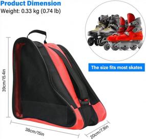 img 2 attached to Roller Skate Bag For Women Men & Adults - LINGSFIRE Oxford Cloth Shoulder & Top Handle Ice-Skating Bag, Breathable Roller Skate Accessories