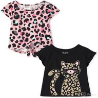 🐆 adorable 2-pack baby toddler girl short sleeve leopard tops from the children's place логотип