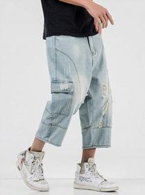 img 1 attached to Chouyatou Men'S Distressed Harem Capri Jeans With Cargo Pockets And Loose Fit