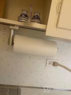 img 1 attached to 𝙉𝙤.𝟭 VICSEED Adjustable Paper Towel Holder Under Cabinet [One Hand Tear Off] Paper Towel Holder Wall Mount [Versatile Rotatable] Paper Roll Holder For Kitchen Bathroom Toilet RVs (Adhesive, Screw) review by Dave Tapia