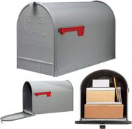 colibyou post mount mailbox extra large postal storage box gray galvanized steel heavy - mailboxes for outside - large mailbox logo
