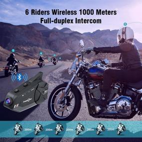 img 1 attached to 📷 1080P Motorcycle Camera Helmet Bluetooth Headset with 6-Way Intercom, FreedConn R1 Plus - Motorcycle Dash Cam with FM/Bluetooth 5.0/64G TF Card/2-in-1 Mic/IP65