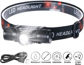 img 4 attached to 2200 MAh Rechargeable LED Headlamp With 1000 Lumens And Dual CREE LEDs - Waterproof And Dustproof For Durable Outdoor Use - 220-Yard Beam Distance For Single Head Lighting