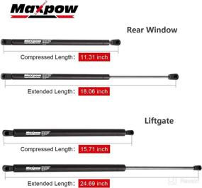 img 3 attached to Maxpow 2 Tailgate and 2 Rear Window Glass Lift Supports Struts: Compatible with Suburban Tahoe / GMC Yukon 2000-2006 (4185 4557)