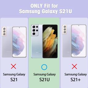 img 3 attached to Cutebe Cute Clear Crystal Case для Samsung Galaxy S21 Ultra 5G 6,8 дюйма, ударопрочная серия, жесткий ПК + бампер TPU, устойчивый к желтому цвету защитный чехол, белый цветочный дизайн для женщин, девочек (белый)
