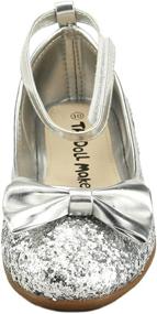 img 3 attached to 👠 Doll Maker Metallic Glitter Strap Flats for Girls' Shoes