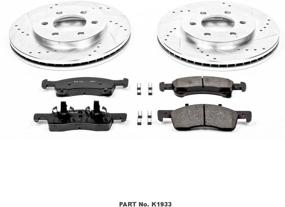 img 2 attached to Enhanced Stopping Performance: Power Stop K1933 Z23 Carbon 🔥 Fiber Brake Pads with Drilled & Slotted Brake Rotors Kit