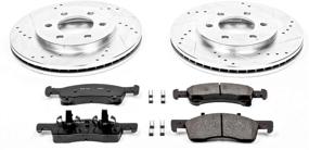 img 1 attached to Enhanced Stopping Performance: Power Stop K1933 Z23 Carbon 🔥 Fiber Brake Pads with Drilled & Slotted Brake Rotors Kit