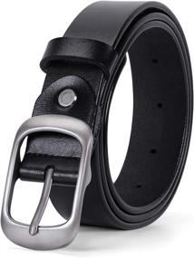 img 4 attached to WERFORU Leather Polished Buckle 1 Black Women's Accessories : Belts