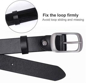 img 2 attached to WERFORU Leather Polished Buckle 1 Black Women's Accessories : Belts