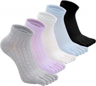 colorful five finger animal toe socks for women, funny casual cotton crew socks by caidienu логотип