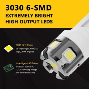img 3 attached to Phinlion 194 LED Bulb 6000K White - Super Bright T10 Wedge 6-SMD 3030 Chipsets - Replacement For Car Dome, Map, Door, License Plate & Courtesy Lights