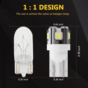 img 1 attached to Phinlion 194 LED Bulb 6000K White - Super Bright T10 Wedge 6-SMD 3030 Chipsets - Replacement For Car Dome, Map, Door, License Plate & Courtesy Lights