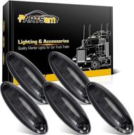 🚛 partsam 5pcs smoke lens yellow 6 led top cab marker roof running lights lamps assembly for freightliner cascadia heavy duty truck cab lights - replacement логотип