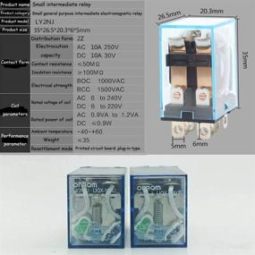 img 2 attached to 🔌 Ximimark 5Sets DC 12V Coil Power Relay LY2NJ HH62P JQX-13F DPDT 8 Pin 10A: Reliable Performance with Socket Base