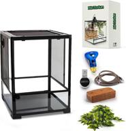 🦎 bioterium reptile and terrarium starter kit - glass tank combo with bulb, plant, thermometer, poster... logo