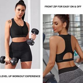img 1 attached to CYDREAM Women Zip Front Racerback Sports Bras Supportive Padded Yoga Workout Bra Impact Support Wireless Removable