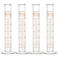 4-pack 50ml heavy wall borosilicate glass graduated cylinder measuring cup by stonylab logo