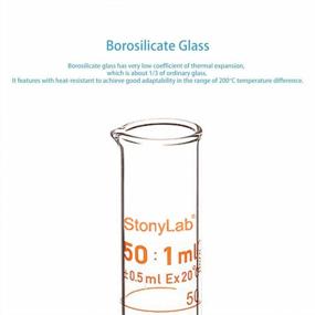 img 1 attached to 4-Pack 50Ml Heavy Wall Borosilicate Glass Graduated Cylinder Measuring Cup By StonyLab