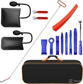 img 4 attached to Professional Car Tool Kit: Long Reach Tool Set with Air Wedge Bag Pump, Non-Marring Wedge, Grabber, Pry Tool and Carrying Bag – Ideal for Car Truck Maintenance and Trim Removal
