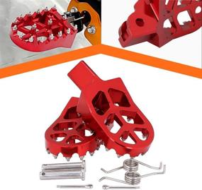 img 4 attached to 🔴 JFG RACING Red CNC Foot Pegs for CRF110F 2013-2022 & CRF125F 2014-2023 – Top Quality Dirt Bike Foot Pedals!