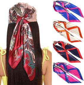 img 4 attached to 🧣 Shop the Latest Collection of Inches Women Head Scarf Bandanas: Must-Have Accessories in Scarves & Wraps