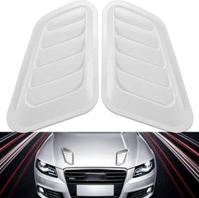 img 4 attached to KATUR 1 Pair Universal Car ABS Decorative Air Flow Intake Scoop Turbo Bonnet Vent Cover Hood (White)