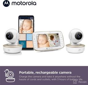 img 2 attached to 👶 Motorola Baby Monitor VM855 - Enhanced WiFi Video Baby Monitor with 2 Cameras, Phone App Connectivity, 1000ft Range, Two-Way Audio, Split-Screen & Remote Control Features