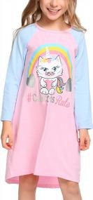 img 4 attached to Soft Girls Long Sleeve Nightgowns For Comfortable Sleepwear And Pajama Dress By Arshiner