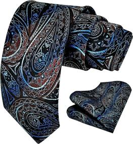 img 4 attached to Paisley Handkerchief Classic Necktie Business Men's Accessories best in Ties, Cummerbunds & Pocket Squares