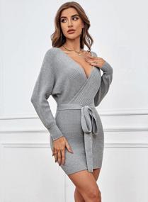 img 3 attached to Stylish And Sexy: SouqFone Women'S Backless Sweater Dress With Belt