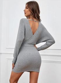 img 2 attached to Stylish And Sexy: SouqFone Women'S Backless Sweater Dress With Belt