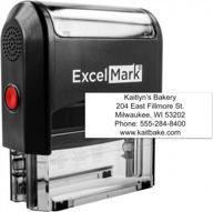 customize your return address with excelmark large self-inking rubber stamp - up to 5 lines & many font choices! логотип
