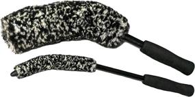 img 4 attached to 🧹 ExoForma Bendable Wheel Brush Set - 2 Piece Cleaning Kit, Multi-Use Fiber Brushes Bendable to Any Shape for Safe Cleaning of All Wheel Types, Effective and Gentle Wheel Brush with No Scratch Rubber Tip