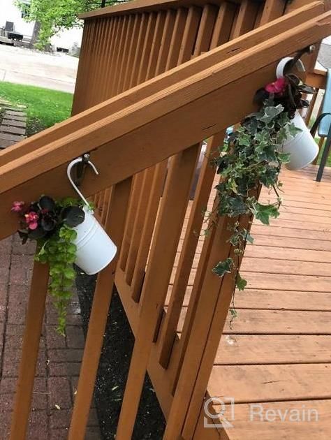 img 1 attached to Dahey 10 Pcs Hanging Flower Pots Metal Iron Bucket Planter For Railing Fence Balcony Garden Home Decoration Flower Holders With Detachable Hooks, Multi, 4 Inches review by Jane Taylor